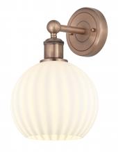  616-1W-AC-G1217-8WV - White Venetian - 1 Light - 8 inch - Antique Copper - Sconce