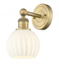  616-1W-BB-G1217-6WV - White Venetian - 1 Light - 6 inch - Brushed Brass - Sconce