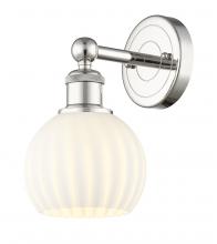  616-1W-PN-G1217-6WV - White Venetian - 1 Light - 6 inch - Polished Nickel - Sconce