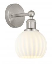  616-1W-SN-G1217-6WV - White Venetian - 1 Light - 6 inch - Brushed Satin Nickel - Sconce