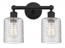  616-2W-BK-G112C-5CL - Cobbleskill - 2 Light - 14 inch - Matte Black - Bath Vanity Light