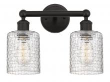  616-2W-OB-G112C-5CL - Cobbleskill - 2 Light - 14 inch - Oil Rubbed Bronze - Bath Vanity Light