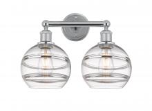  616-2W-PC-G556-8CL - Rochester - 2 Light - 17 inch - Polished Chrome - Bath Vanity Light