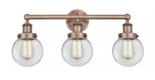  616-3W-AC-G202-6 - Beacon - 3 Light - 24 inch - Antique Copper - Bath Vanity Light