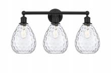  616-3W-BK-G372 - Waverly - 3 Light - 26 inch - Matte Black - Bath Vanity Light