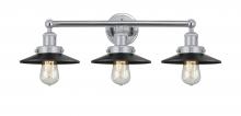  616-3W-PC-M6-BK - Railroad - 3 Light - 26 inch - Polished Chrome - Bath Vanity Light