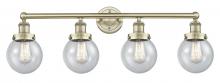  616-4W-AB-G204-6 - Beacon - 4 Light - 33 inch - Antique Brass - Bath Vanity Light