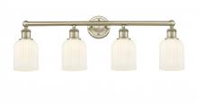  616-4W-AB-G559-5GWH - Bridal Veil - 4 Light - 32 inch - Antique Brass - Bath Vanity Light