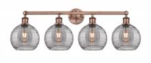  616-4W-AC-G1213-8SM - Athens Deco Swirl - 4 Light - 35 inch - Antique Copper - Bath Vanity Light