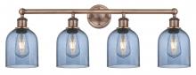  616-4W-AC-G558-6BL - Bella - 4 Light - 33 inch - Antique Copper - Bath Vanity Light