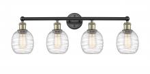  616-4W-BAB-G1013 - Belfast - 4 Light - 33 inch - Black Antique Brass - Bath Vanity Light