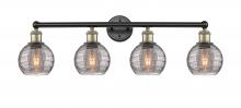  616-4W-BAB-G1213-6SM - Athens Deco Swirl - 4 Light - 33 inch - Black Antique Brass - Bath Vanity Light