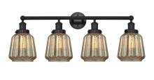  616-4W-BK-G146 - Chatham - 4 Light - 34 inch - Matte Black - Bath Vanity Light