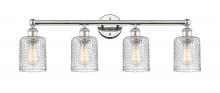  616-4W-PN-G112C-5CL - Cobbleskill - 4 Light - 32 inch - Polished Nickel - Bath Vanity Light