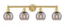  616-4W-SG-G1213-6SM - Athens Deco Swirl - 4 Light - 33 inch - Satin Gold - Bath Vanity Light