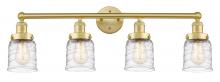  616-4W-SG-G513 - Bell - 4 Light - 32 inch - Satin Gold - Bath Vanity Light