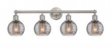  616-4W-SN-G1213-6SM - Athens Deco Swirl - 4 Light - 33 inch - Brushed Satin Nickel - Bath Vanity Light