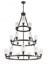  82034-BK-G802-LED - Clymer - 18 Light - 40 inch - Matte Black - Chain Hung - Chandelier