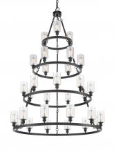  820345-BK-G802-LED - Clymer - 30 Light - 50 inch - Matte Black - Chain Hung - Chandelier