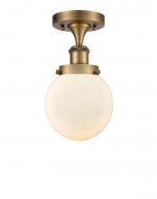  916-1C-BB-G201-6 - Beacon - 1 Light - 6 inch - Brushed Brass - Semi-Flush Mount