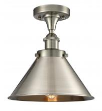  916-1C-SN-M10-SN - Briarcliff - 1 Light - 10 inch - Brushed Satin Nickel - Semi-Flush Mount