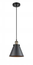  916-1P-BAB-M13-BK - Appalachian - 1 Light - 8 inch - Black Antique Brass - Cord hung - Mini Pendant