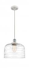  916-1P-WPC-G713-L-LED - Bell - 1 Light - 12 inch - White Polished Chrome - Cord hung - Mini Pendant