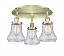  916-3C-AB-G194 - Bellmont - 3 Light - 18 inch - Antique Brass - Flush Mount