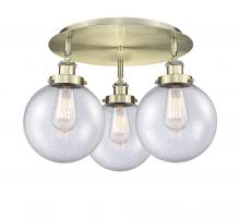  916-3C-AB-G204-8 - Beacon - 3 Light - 20 inch - Antique Brass - Flush Mount