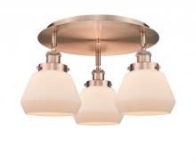  916-3C-AC-G171 - Fulton - 3 Light - 19 inch - Antique Copper - Flush Mount