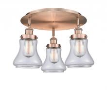  916-3C-AC-G192 - Bellmont - 3 Light - 18 inch - Antique Copper - Flush Mount