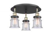  916-3C-BAB-G184S - Canton - 3 Light - 17 inch - Black Antique Brass - Flush Mount