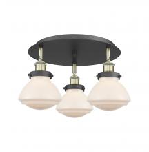  916-3C-BAB-G321 - Olean - 3 Light - 19 inch - Black Antique Brass - Flush Mount