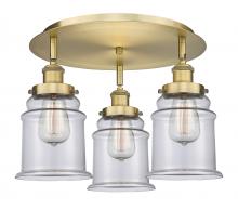  916-3C-BB-G182 - Canton - 3 Light - 18 inch - Brushed Brass - Flush Mount