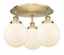  916-3C-BB-G201-8 - Beacon - 3 Light - 20 inch - Brushed Brass - Flush Mount