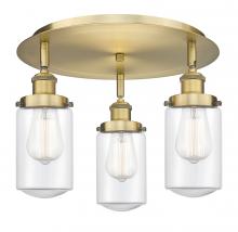  916-3C-BB-G312 - Dover - 3 Light - 16 inch - Brushed Brass - Flush Mount