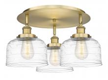  916-3C-BB-G713 - Bell - 3 Light - 20 inch - Brushed Brass - Flush Mount