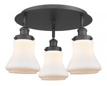  916-3C-BK-G191 - Bellmont - 3 Light - 18 inch - Matte Black - Flush Mount