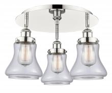  916-3C-PN-G192 - Bellmont - 3 Light - 18 inch - Polished Nickel - Flush Mount