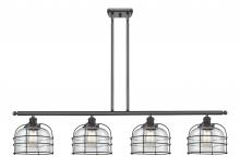  916-4I-BK-G72-CE - Bell Cage - 4 Light - 48 inch - Matte Black - Stem Hung - Island Light