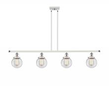  916-4I-WPC-G202-6 - Beacon - 4 Light - 48 inch - White Polished Chrome - Stem Hung - Island Light