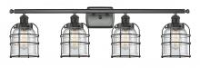  916-4W-BK-G54-CE - Bell Cage - 4 Light - 36 inch - Matte Black - Bath Vanity Light