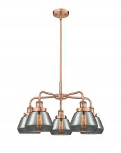  916-5CR-AC-G173 - Fulton - 5 Light - 26 inch - Antique Copper - Chandelier