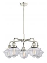  916-5CR-PN-G532 - Oxford - 5 Light - 26 inch - Polished Nickel - Chandelier