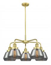  916-5CR-SG-G173 - Fulton - 5 Light - 26 inch - Satin Gold - Chandelier