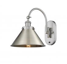  918-1W-SN-M10-SN-LED - Briarcliff - 1 Light - 10 inch - Brushed Satin Nickel - Sconce