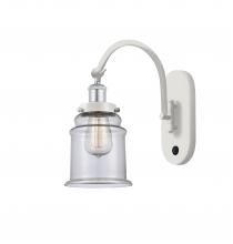  918-1W-WPC-G182 - Canton - 1 Light - 7 inch - White Polished Chrome - Sconce