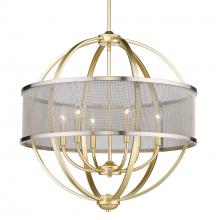 Golden 3167-6 OG-PW - Colson OG 6 Light Chandelier (with Pewter shade) in Olympic Gold