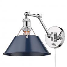 Golden 3306-A1W CH-NVY - Orwell Articulating Wall Sconce in Chrome with Matte Navy