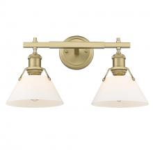 Golden 3306-BA2 BCB-OP - Orwell 2-Light Vanity Light in Brushed Champagne Bronze with Opal Glass